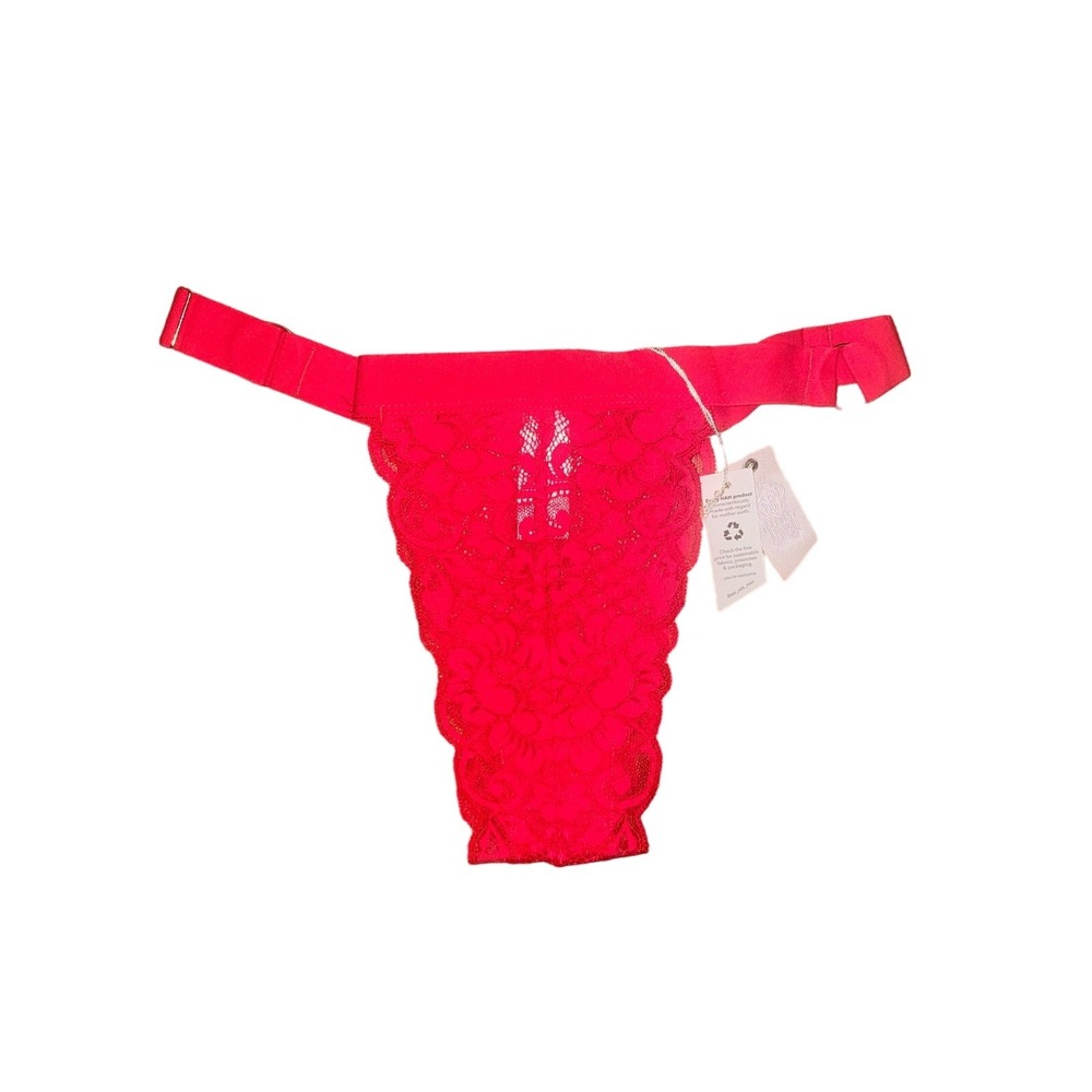 Free People We Are HAH Siren Red Lace Cheeky Panty NWT Adjustable Sexy M/L